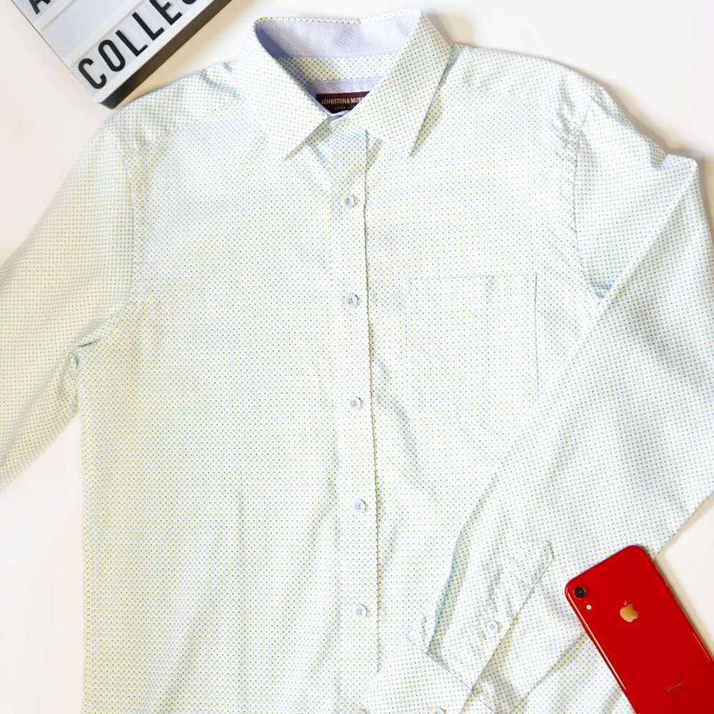 Johnston and Murphy Long Sleeve Buttoned T Shirt